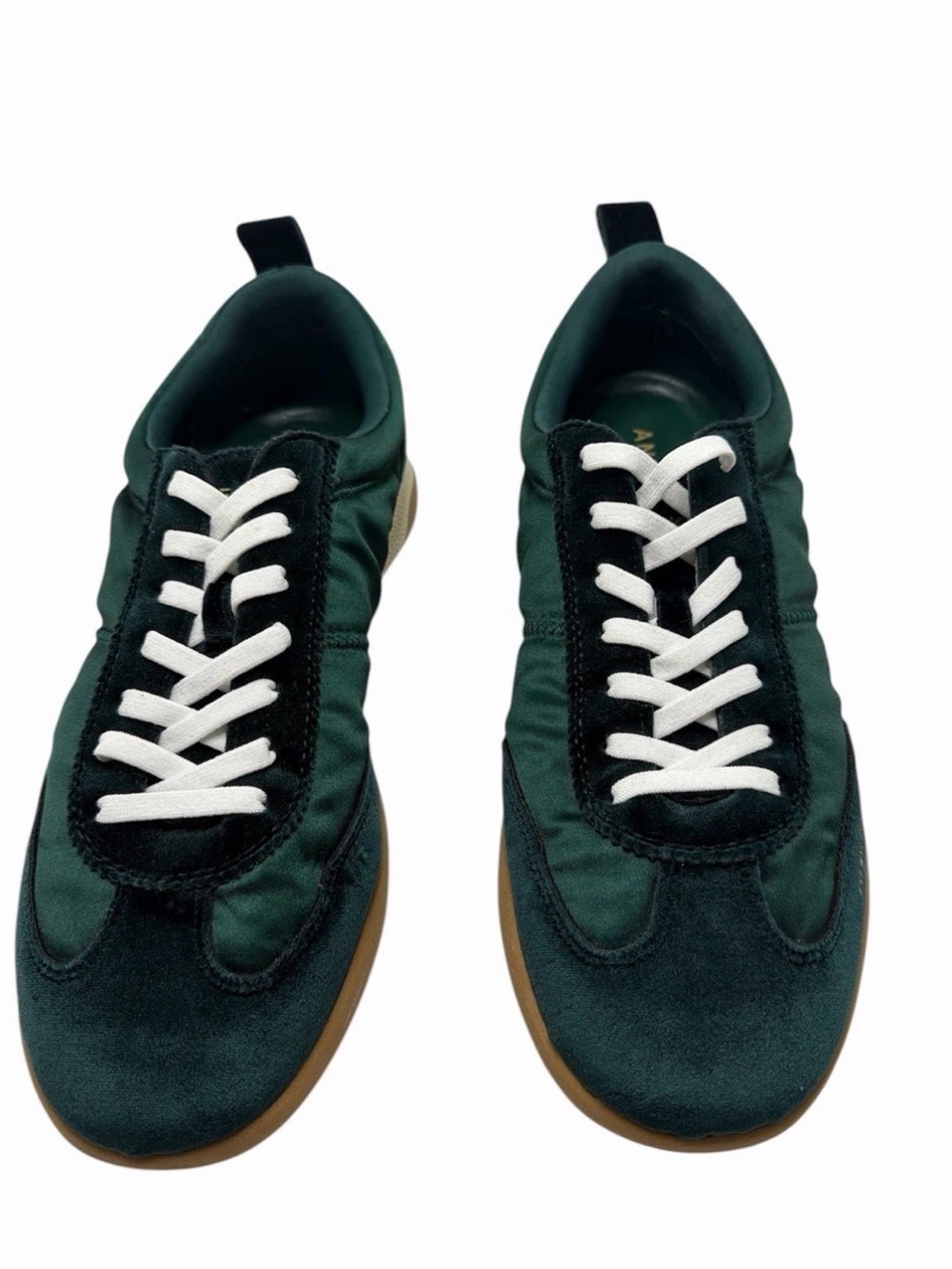 Anne Klein iflex Deep Green Lace-Up Women Sneakers with White Laces Size 10M